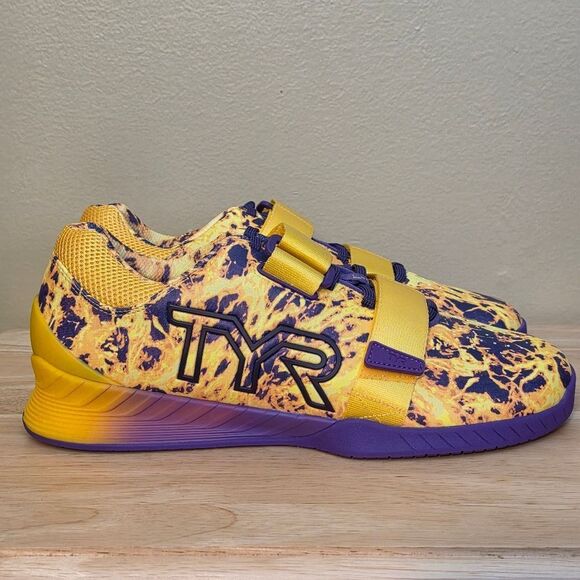 TYR L-1 Lifter Weightlifting Shoes Yellow Purple Men\'s Size 10.5 Women\'s 12